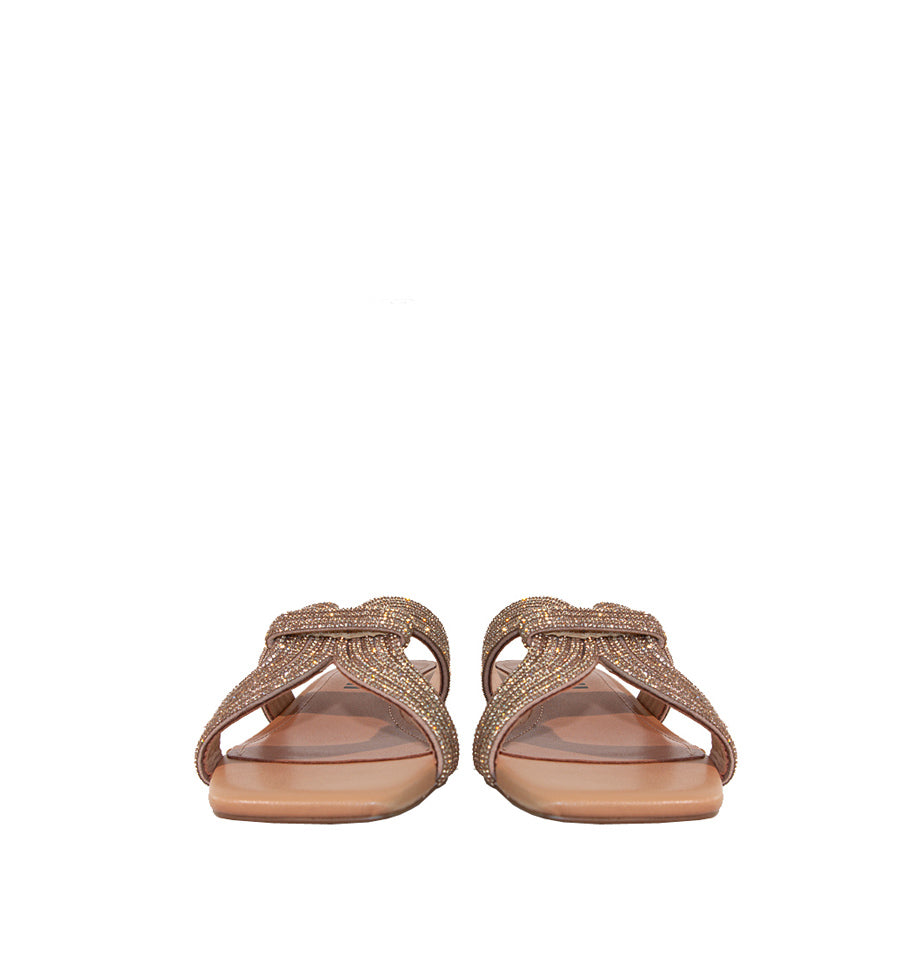 SLOAN Pala baja de cristal en nude