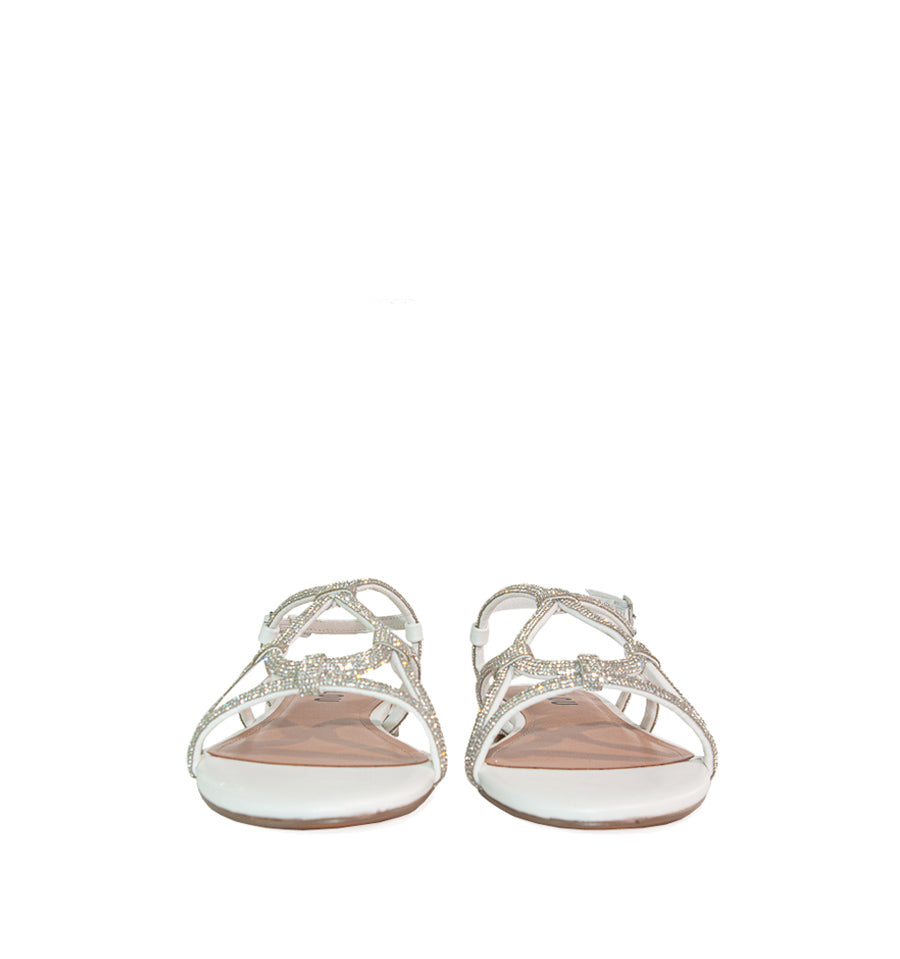 LIV Sandalia baja cristal en plata
