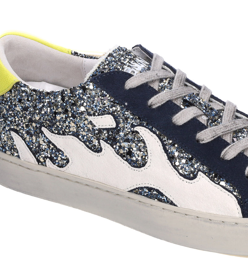 GAMIN Sneakers combinada en glitter azul-marino