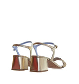 F3224 - Sandalia tiras cruzadas en oro