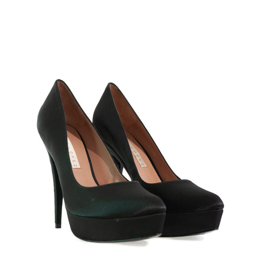 FH679-Salón plataforma en raso negro