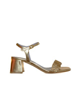 F3224 - Sandalia tiras cruzadas en oro