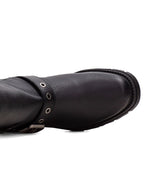 Bota tipo motera en piel negro