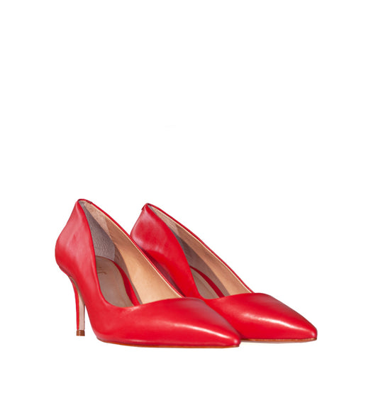 Stiletto medio en piel rojo