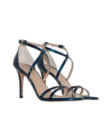 Sandalia media/alta cruzada en azul-marino