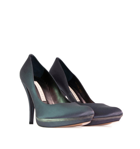 FJ975- Salón plataforma en raso gris