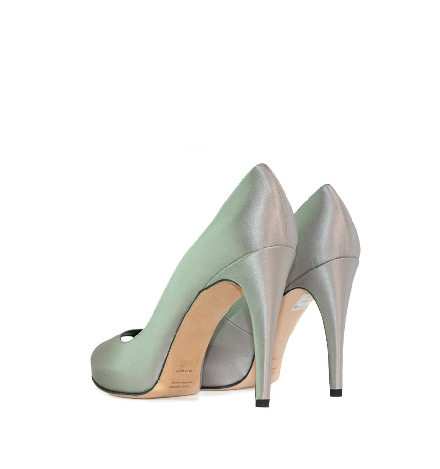 FH600-Peep-toes plataforma interior en raso gris