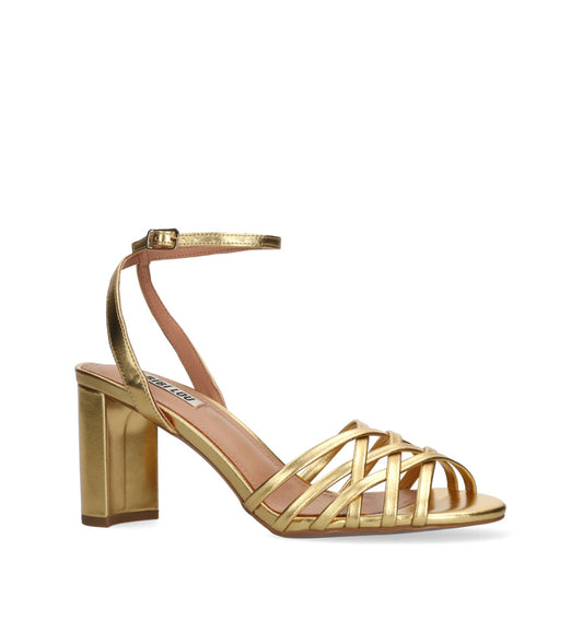 KASSIA Sandalia pulsera tiras enrejadas en oro