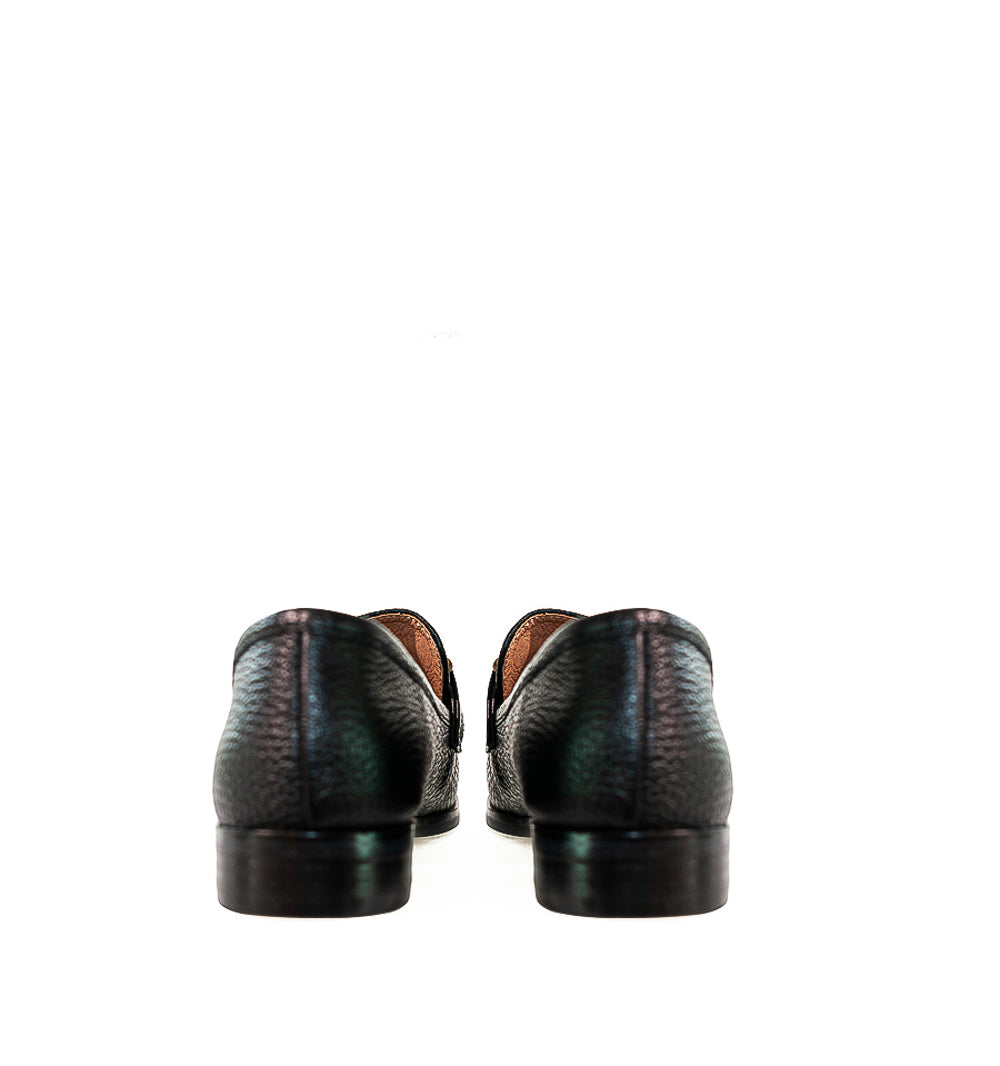 VELA Mocasín estribo en piel negro