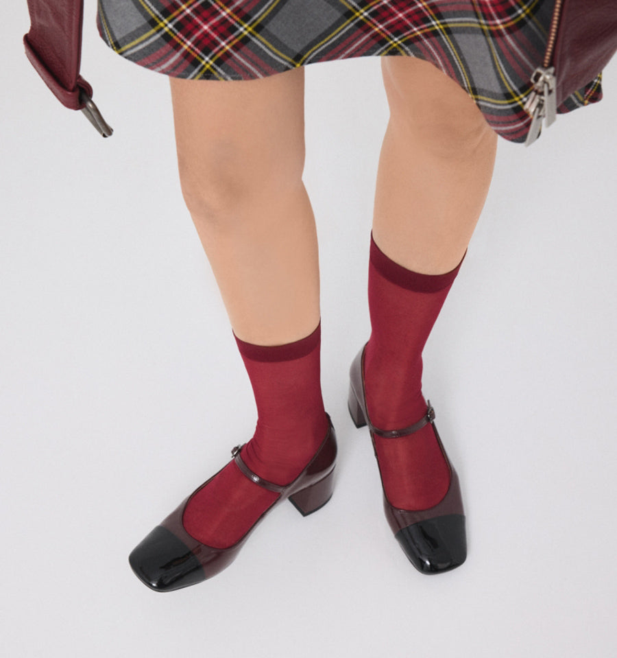 CARDIFF Merceditas chanel combi en burdeos