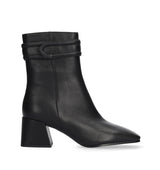 Botín tacón medio en ante negro