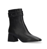 Botín tacón medio en ante negro