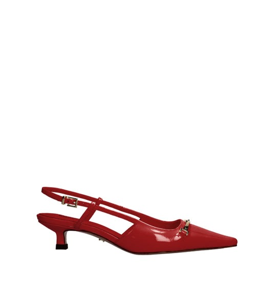 CLOVER Destalonado en charol rojo