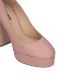 Zapato con plataforma en piel nude