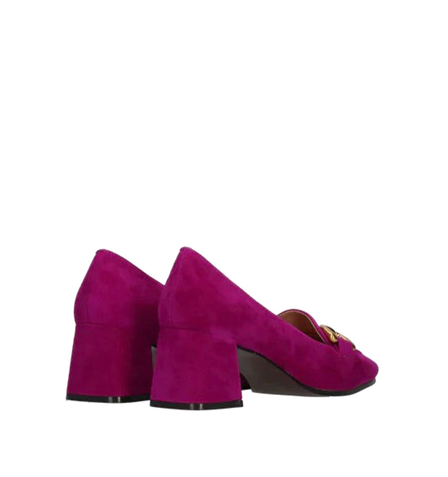 VALENCIA Mocasín solapa baja en ante morado