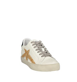 Sneaker con cristal oro y cordón envejecido