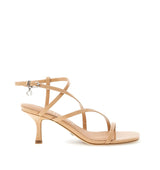 RIMILLA - Sandalia media tiras en charol camel