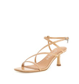 RIMILLA - Sandalia media tiras en charol camel