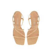 RIMILLA - Sandalia media tiras en charol camel