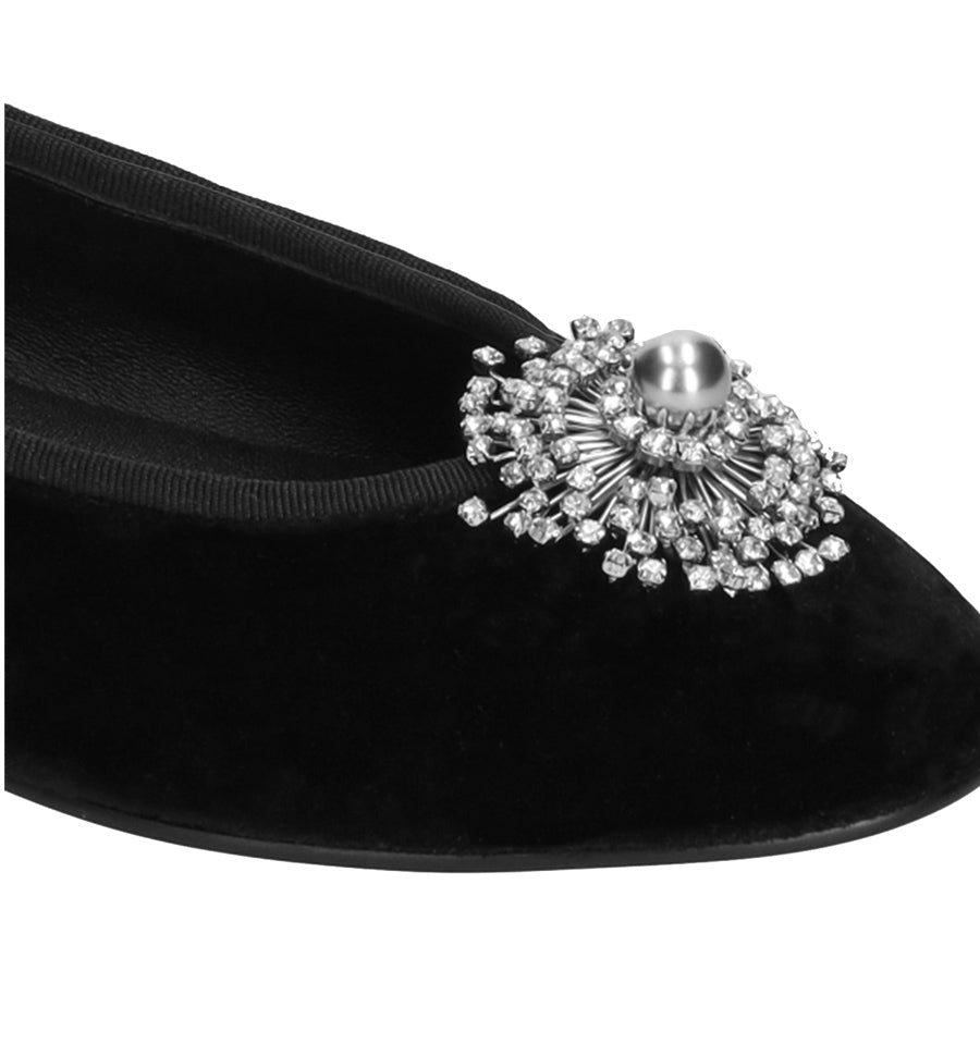 PERLA Bailarinas adorno joya en terciopelo negro