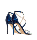 Sandalia alta cruzada en azul-marino