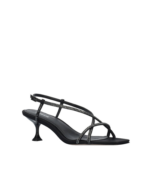 LIBERTY Sandalia media con cristal negro