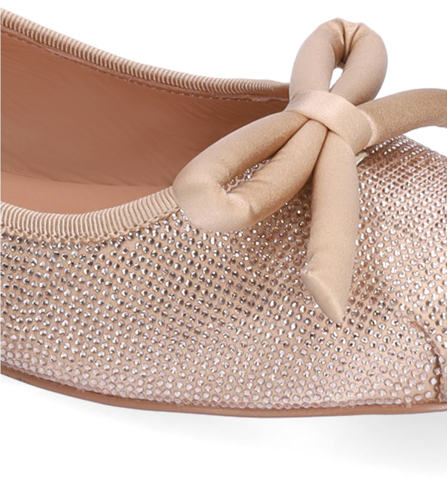 JANIS Bailarina cristal con lazo en nude