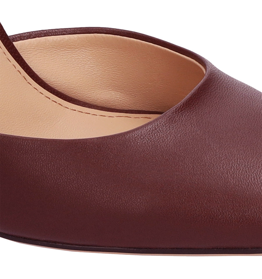 DURY Puntera+ talón con pulsera en piel burdeos