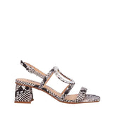 Sandalia con circulo cristal en serpiente