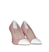 Stiletto nude piel capretto vista frontal con puntera estilo Chanel