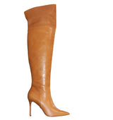 Mosquetera de tacón medio/alto en piel camel-c