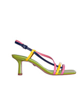 Sandalia media con tiras multicolor