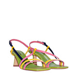 Sandalia media con tiras multicolor