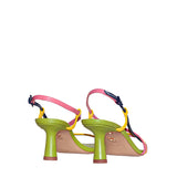 Sandalia media con tiras multicolor