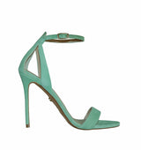 Sandalia alta con talón en verde-agua