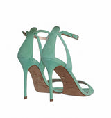 Sandalia alta con talón en verde-agua