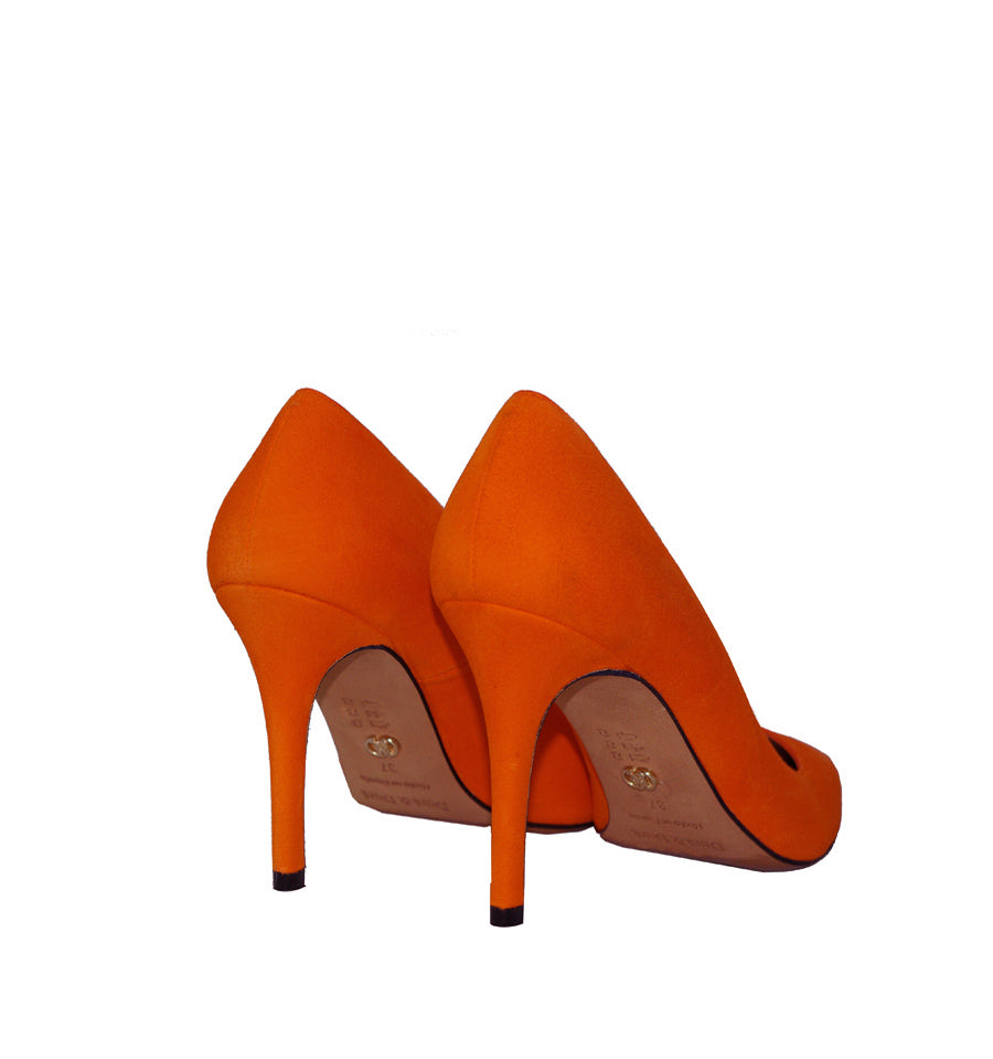 SUSAN - Stiletto medio/alto en ante naranja