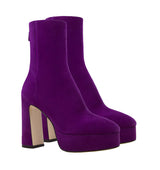 Botín con plataforma en ante morado