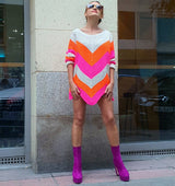 Botín con plataforma en ante morado