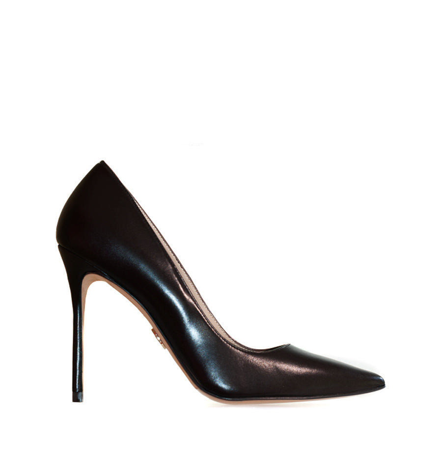 ADELE Stiletto alto en piel negro