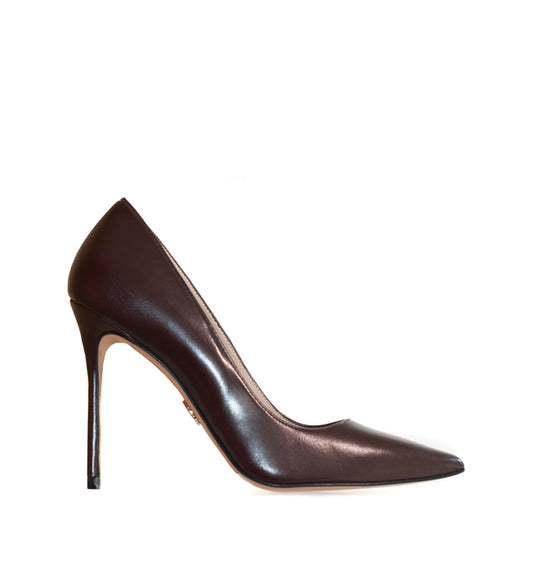 ADELE - Stiletto alto en piel marron