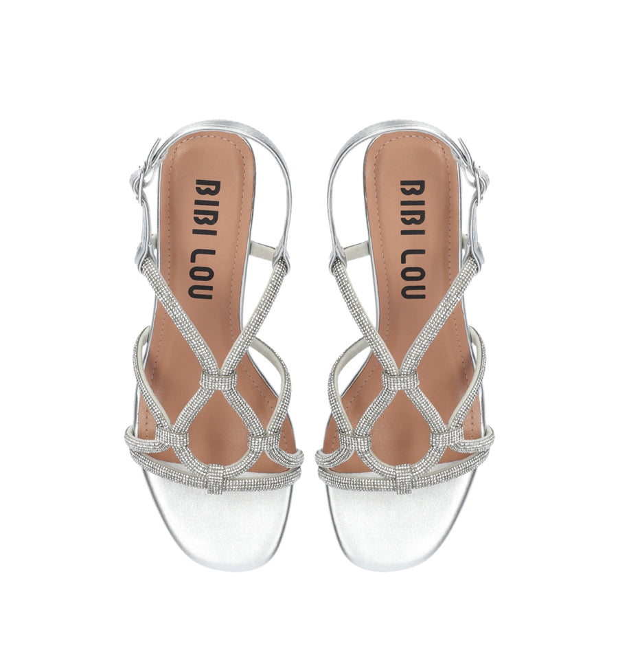 LIV Sandalia media cristal en plata