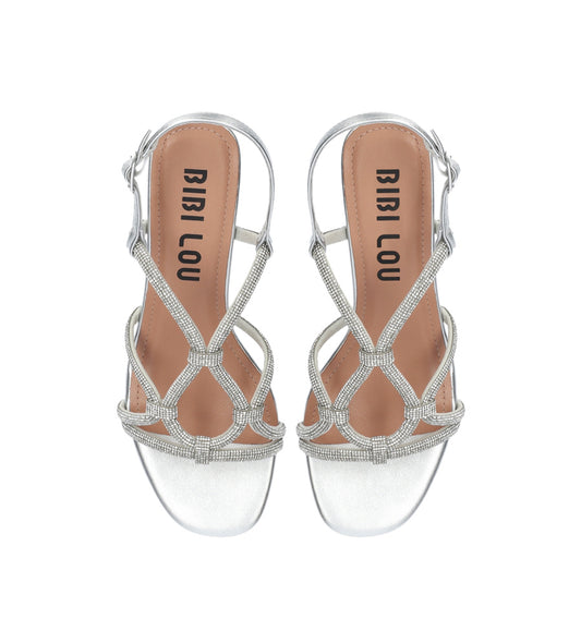 LIV Sandalia media cristal en plata