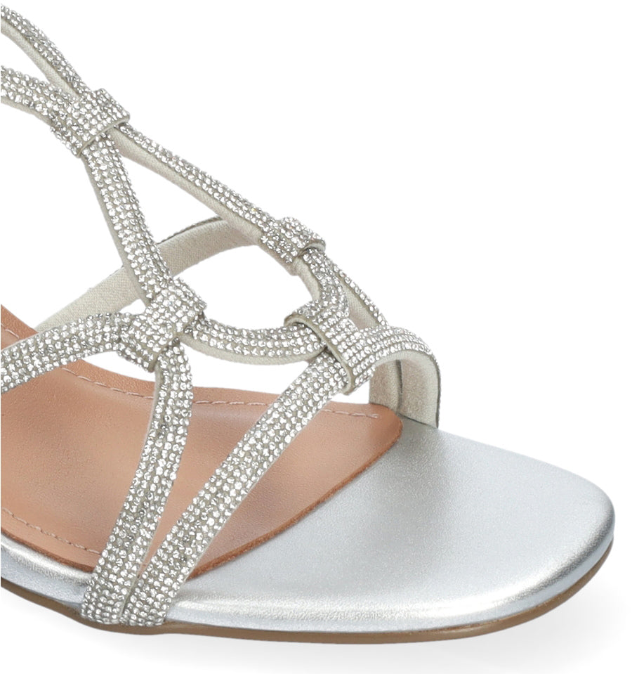 LIV Sandalia media cristal en plata