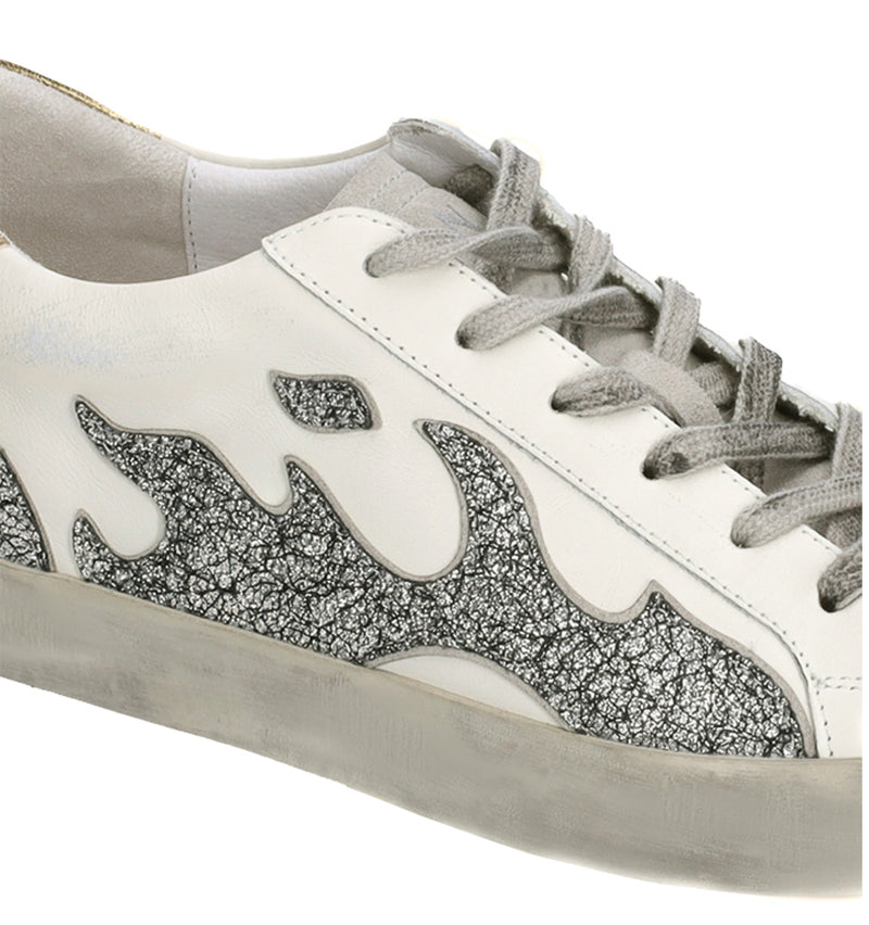 GAMIN Sneakers combinada en glitter platino