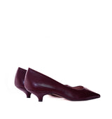 Salón kitten-heel en piel burdeos