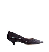 Salón kitten-heel en grabado negro