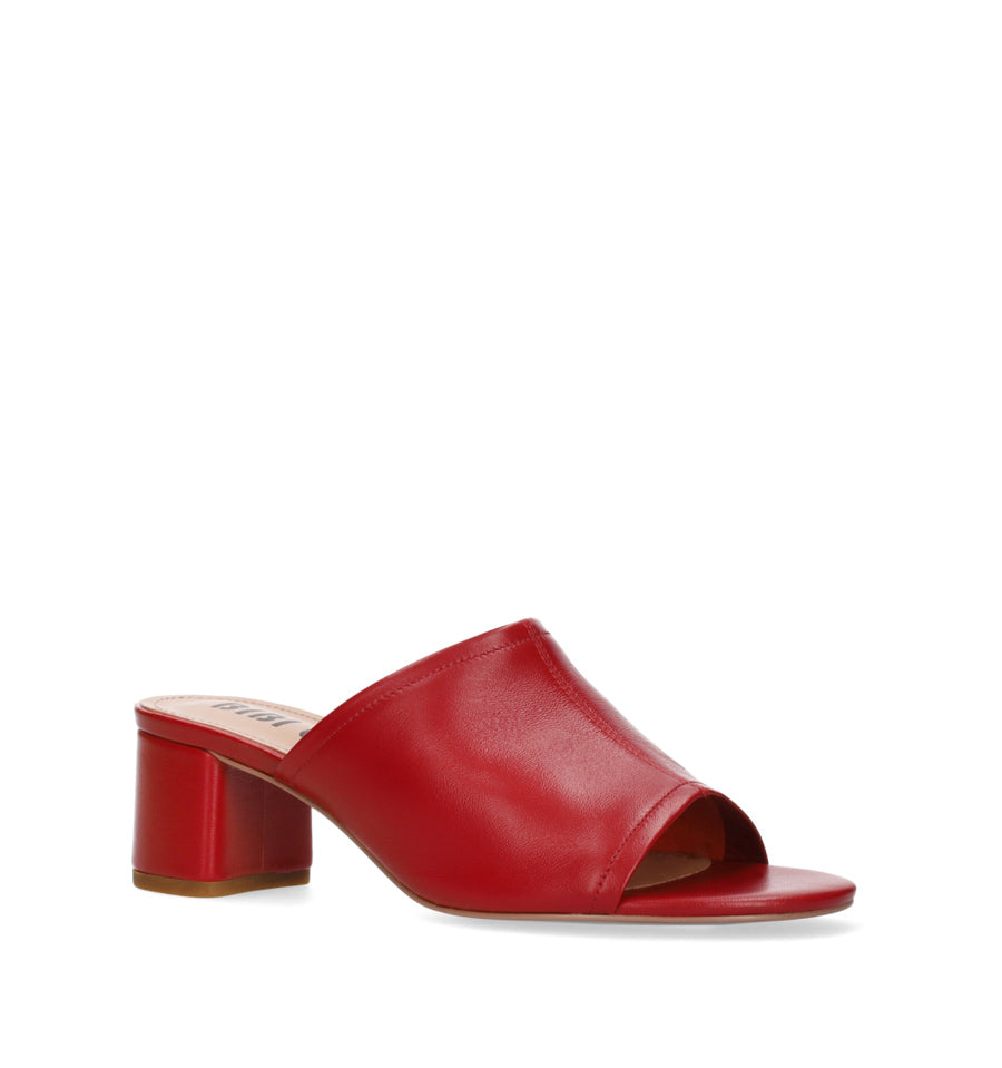 AMIRA Zueco en piel rojo