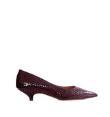 Salón kitten-heel en grabado burdeos