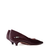 Salón kitten-heel en grabado burdeos